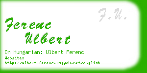 ferenc ulbert business card